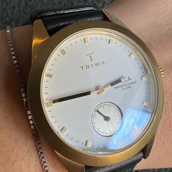 Triwa Womens Ivory Aska Watch Thin Gold Leather 32mm Swedish - Picture 7 of 11